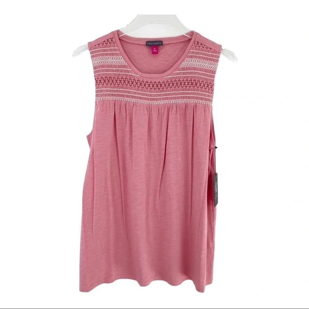 Vince Camuto Pink Embroidered Tank Top - Picture 2 of 8